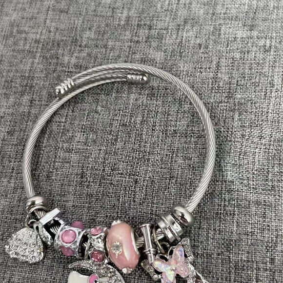Hello Kitty Silver and Pink Charm Bracelet - Picture 2 of 5